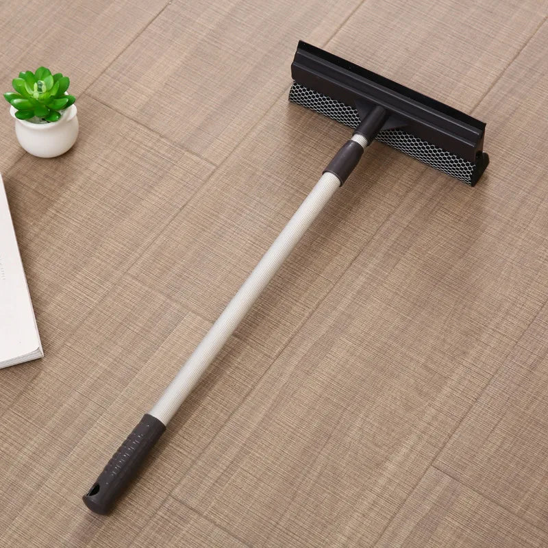 2in1 Window Cleaning Brush Bathroom Mirror Glass Wiper Cleaning Tool Sliding Door Shower Glass Door Adjustable Long Handle