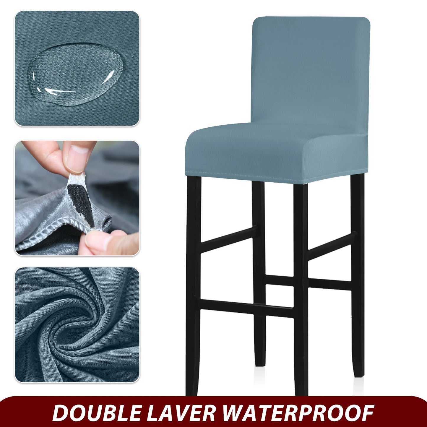 Real Waterproof Fabric Chair Cover Stretch Seat Chair Covers Ventilate Bar Chair Slipcover Universal Size Chair Cover For Room