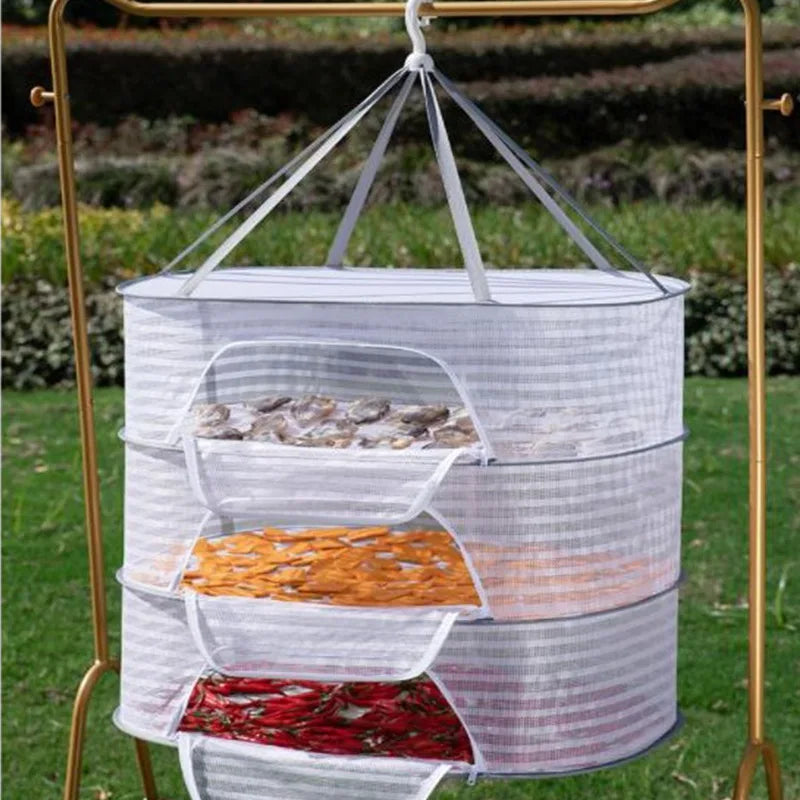 3layer Drying Net Breathable Quick Drying Hanging Mesh Holder Anti-mosquito Drying Foods Fish Net For Socks Underwear Drying
