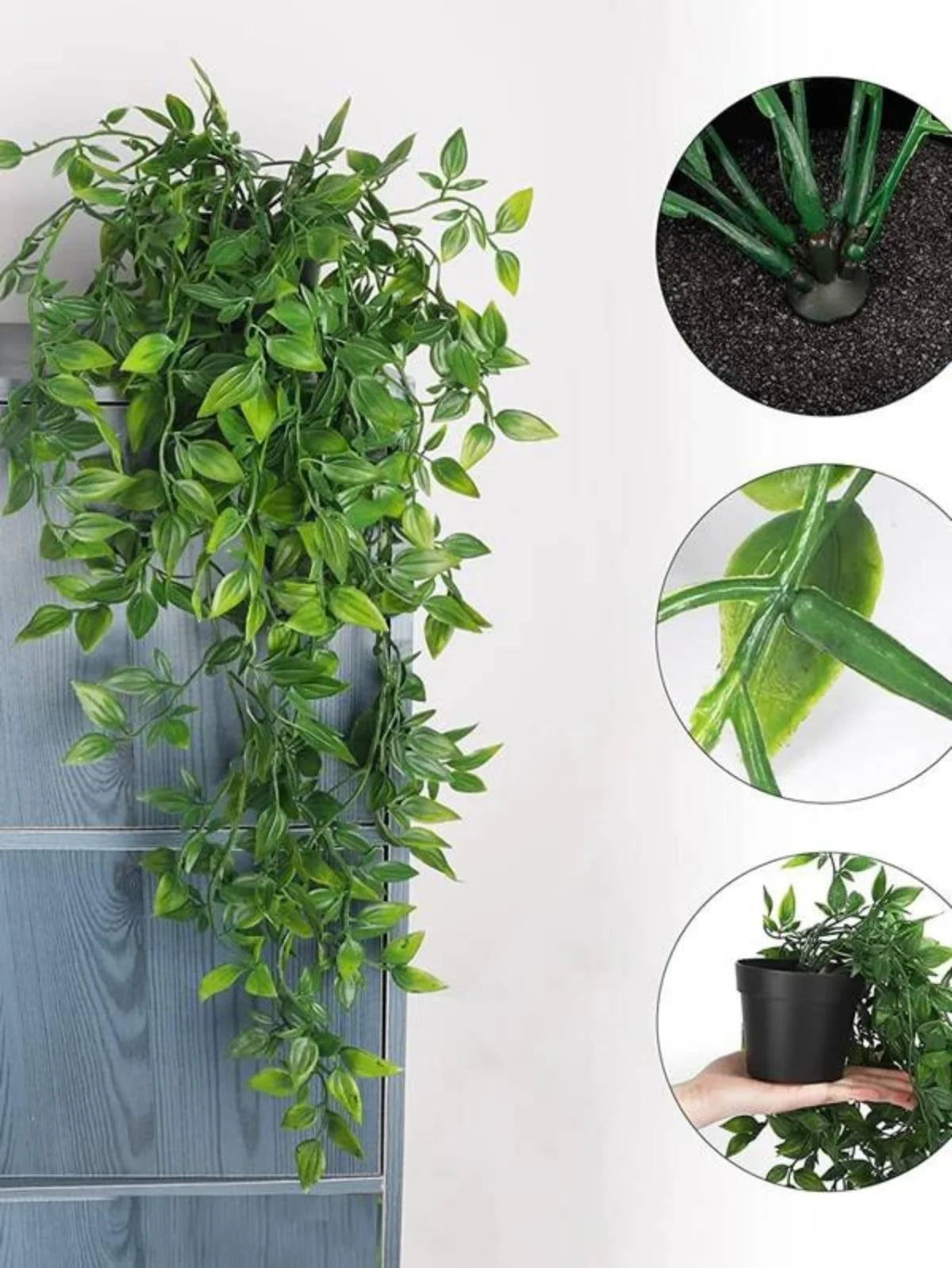 Artificial Hanging Plants 34in Fake Ivy Vine Fake Ivy Leaves for Wall House Room Patio Indoor Outdoor Home Shelf Office Decor