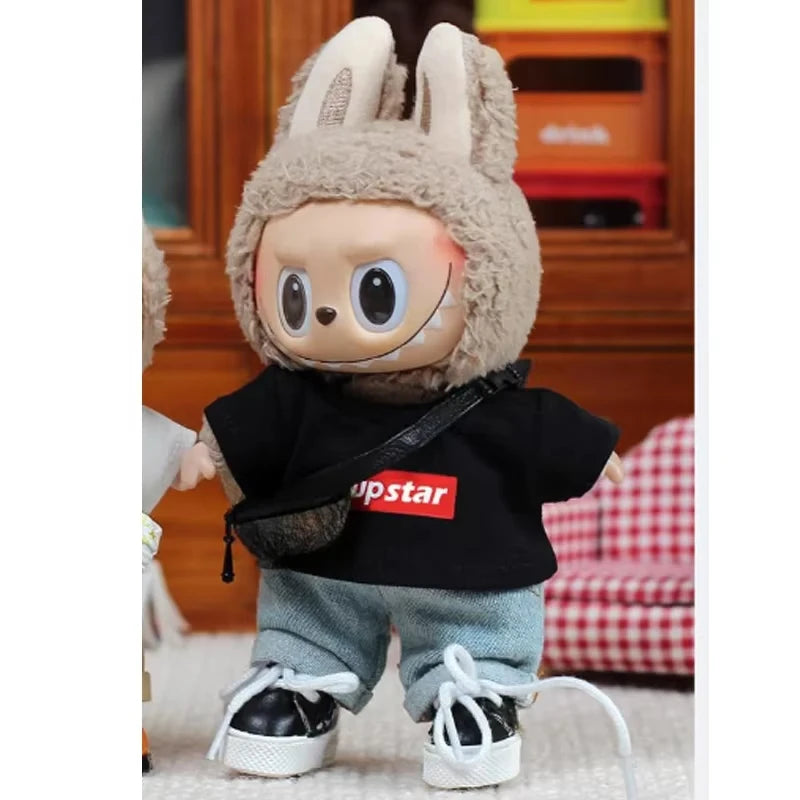 For 15-17cm Labubu V1 V2 outfit clothes vinyl face doll clothes Macaron best decoration fashion clothes