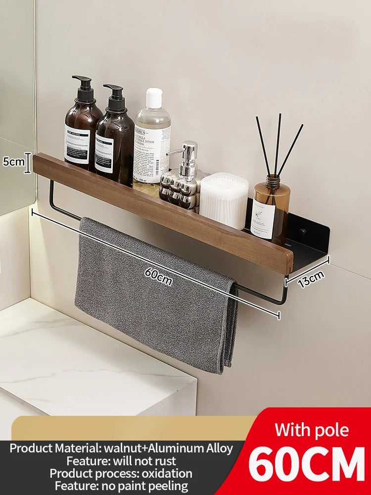 Wooden living room bathroom shelf wall mounted bathroom toilet sink shelf wall storage rack Kitchen shelf storage