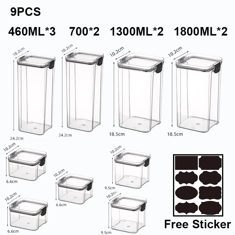 Food Storage Containers Kitchen Storage Tissue Preservation Transparent Containers Multigrain With LIDS Household Airtight Cans