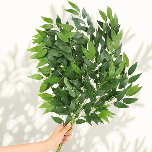 Artificial Leaves Bouquet Fake Willow Jungle Wedding Backdrop Christmas Decoration Faux Foliage Vine Party Home Decor Plant Xmas