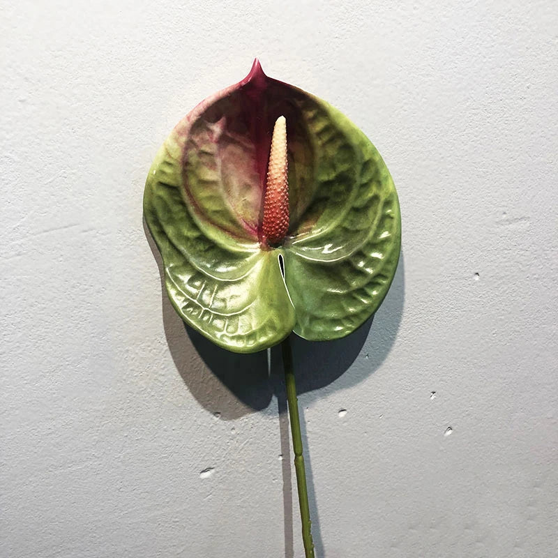 1Pcs Artificial Plants 57cm Real Touch Anthurium Fake Flowers Simulation Anthurium Artificial Flowers Wedding Home Decor