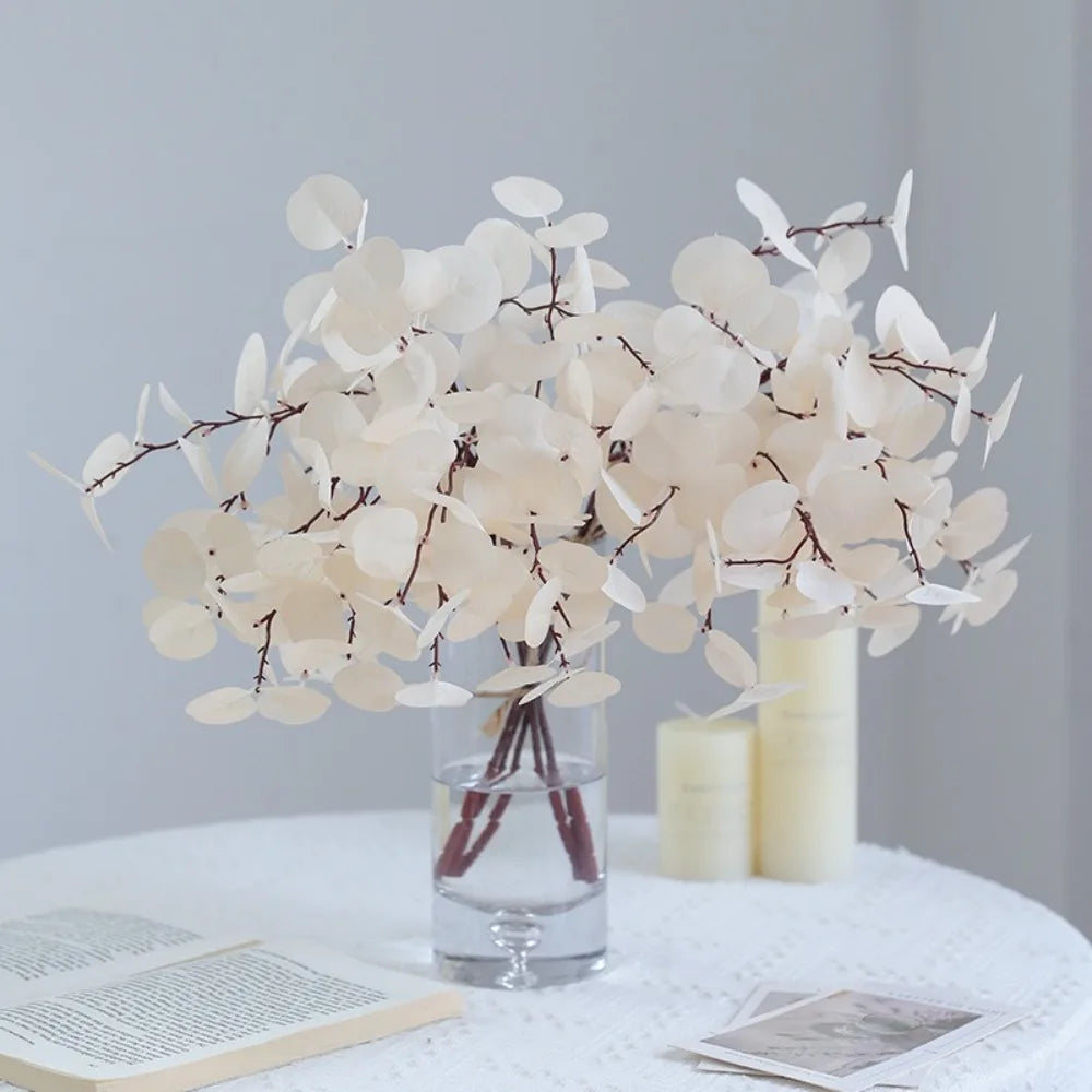 41cm Artificial Eucalyptus Branches Non-Fading Handmade Fake Eucalyptus Leaf Realistic Simulation Plants Outdoor Indoor Decor