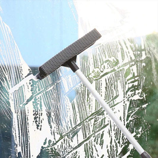 2in1 Window Cleaning Brush Bathroom Mirror Glass Wiper Cleaning Tool Sliding Door Shower Glass Door Adjustable Long Handle