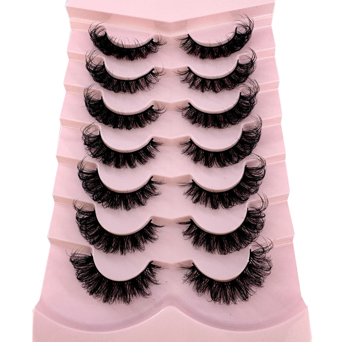 7pairs Natural Russian Strip Lashes Fluffy Mink Lashes 3D False Eyelashes Fluffy Volume Eyelashes Fake Eyelash Extension Make Up