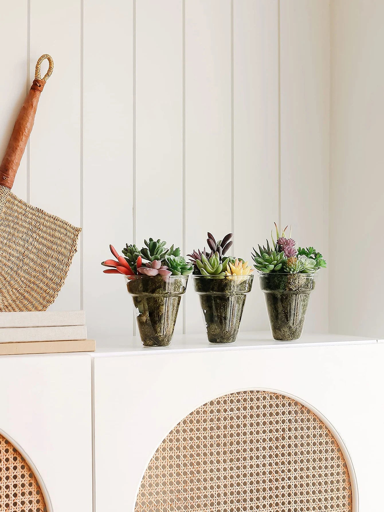 2/5/10pcs Artificial Succulent Plants Double Flocked Succulents Realistic Textured Cactus Mini Faux Succulents Fake Plant Decor