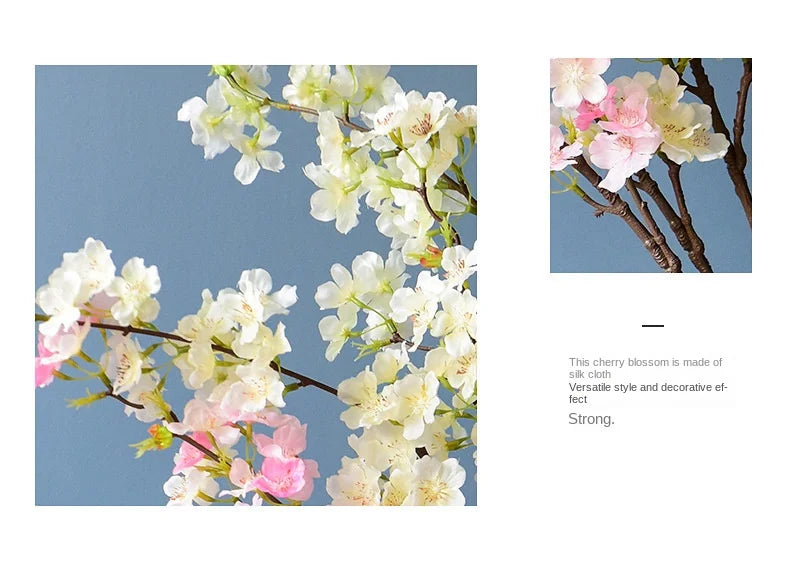 4 Fork Artificial Cherry Blossom Branches Fake Flowers  Plastic Flowers Wedding  Arches Leading Simulation Flowers