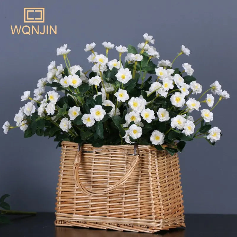 Small Roses Artificial Flower Wedding Garden Table Rose Bouquet Arrangement Home Party Fake Plant Simulation Decoration