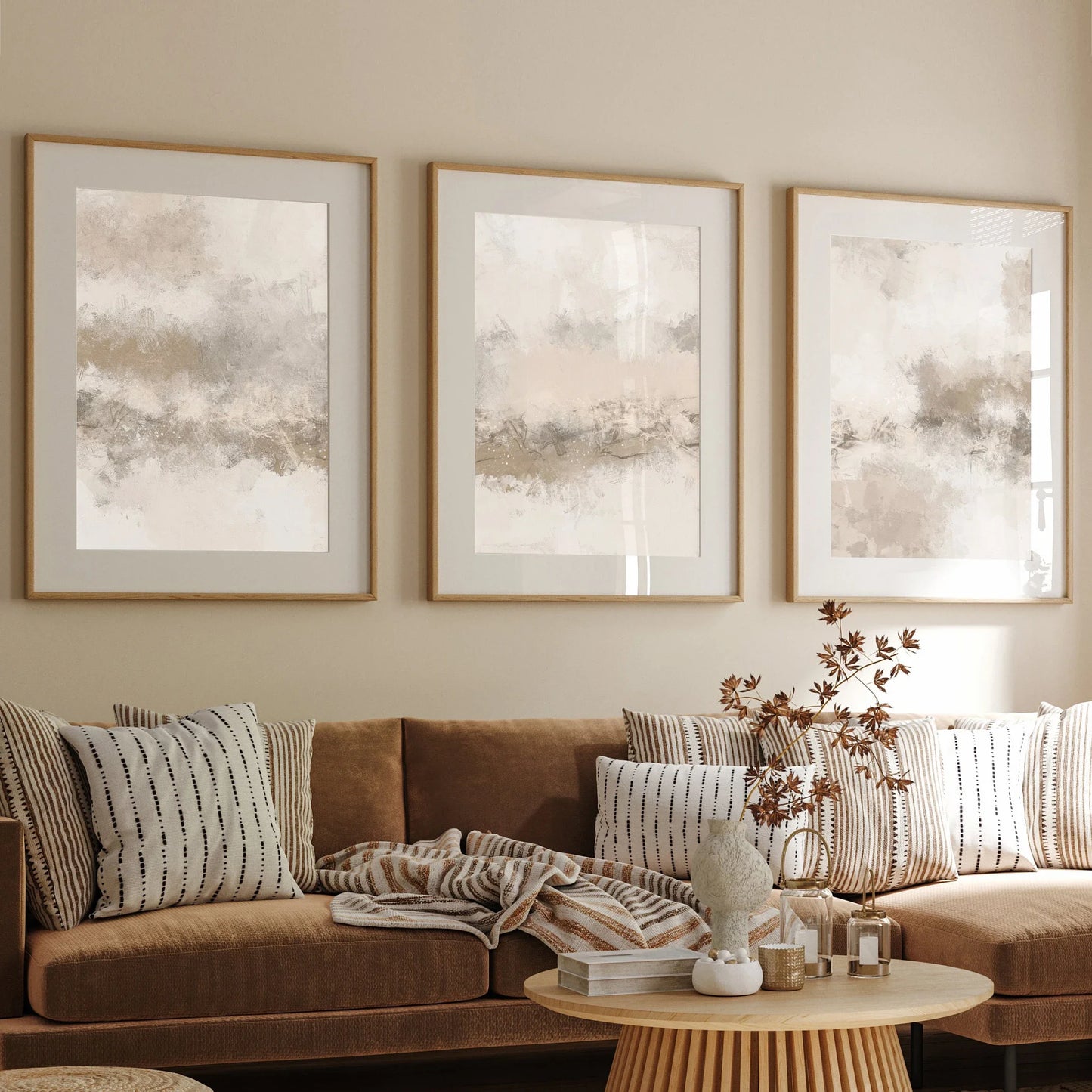 Scandinavian Minimalist Wall Art Neutral Abstract HD Canvas Oil Painting Poster Print Home Bedroom Living Room Decoration