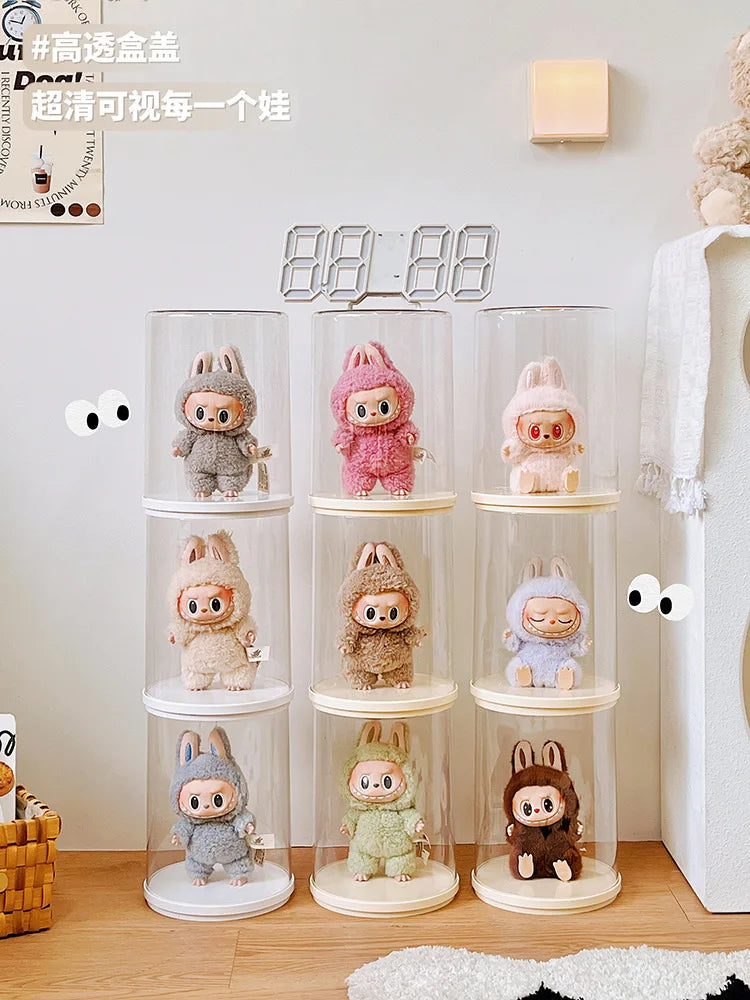 Labubu Pendant Display Box Rotating Transparent Labubu Doll  Storage Blind Box Storage Display Dustproof And Moisture-Proof