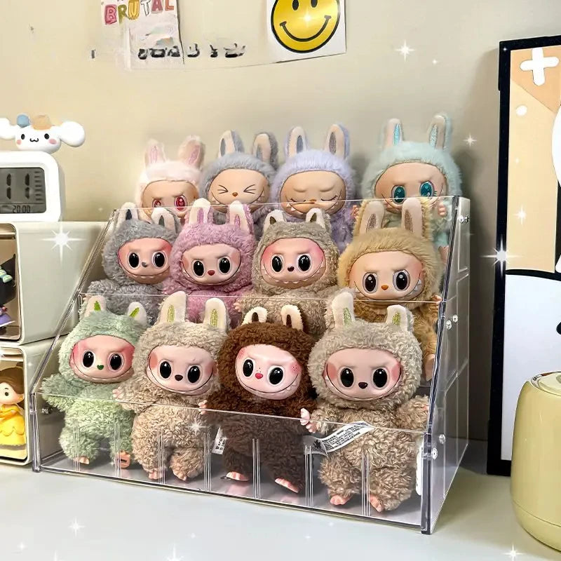 3-layer Large Capacity Display Rack Labubu Doll Handmade Blind Box Storage Box Stepped Acrylic Display Rack