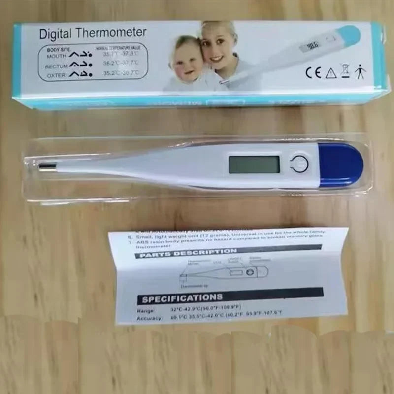 Digital water thermometer Accurate oral and armpit temperature readings Fever alarm thermometer