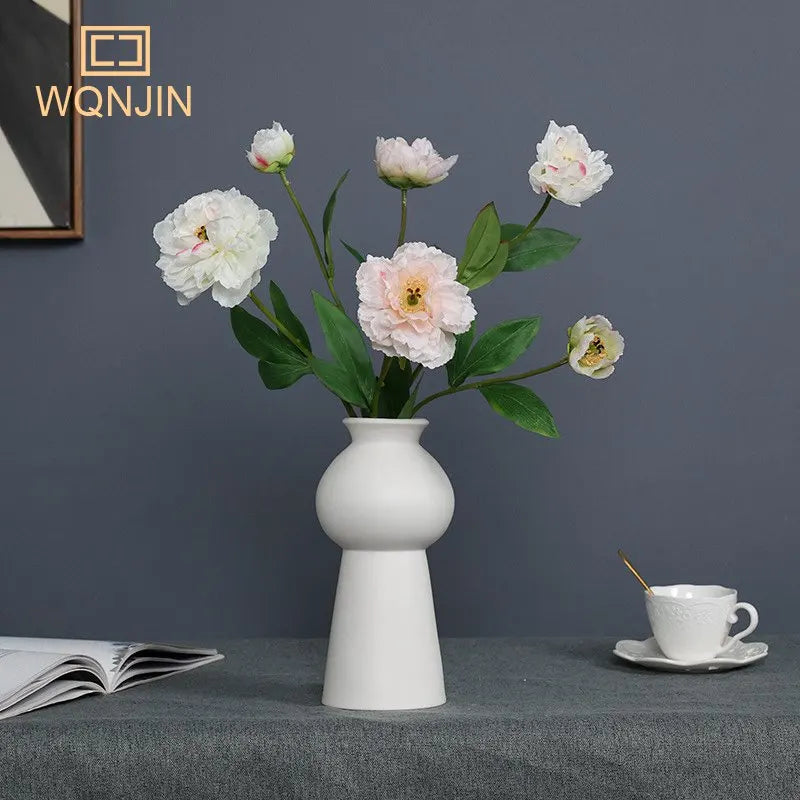 Peony Artificial Flower Fake Flowers Bouquet Branch Pink White Blue for Home Decor House Wedding Decoration indoor Garden