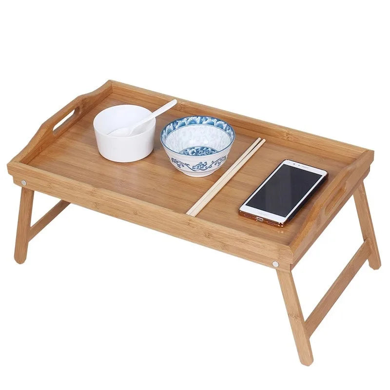 Bed tray, folding dining tray, wooden bamboo tea tray, picnic table, bed with postpartum meal tray, footboard vegetable tray, fr