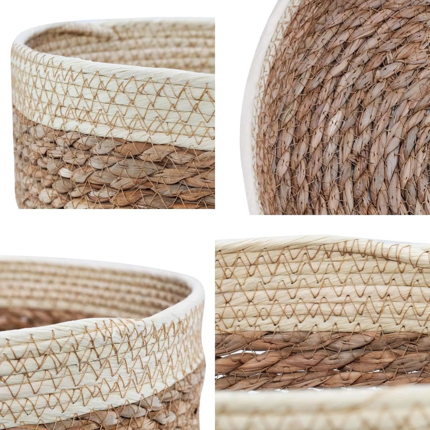 3 Size Woven Storage Basket, Organize Straw Cosmetics Storage Basket, Snack Food Storage Table Basket Made of Cattail Material