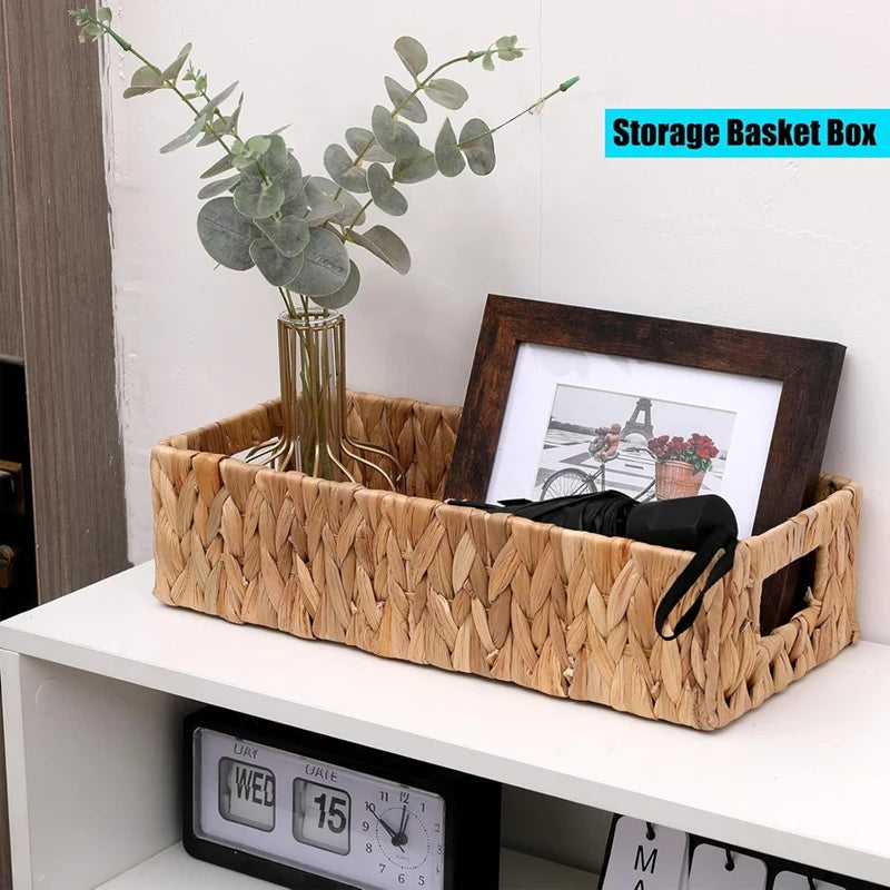 Wicker Storage Basket Water Hyacinth Basket Toilet Baskets,Farmhouse Kitchen Utensil Holder Caddy,Sundry Storage Basket