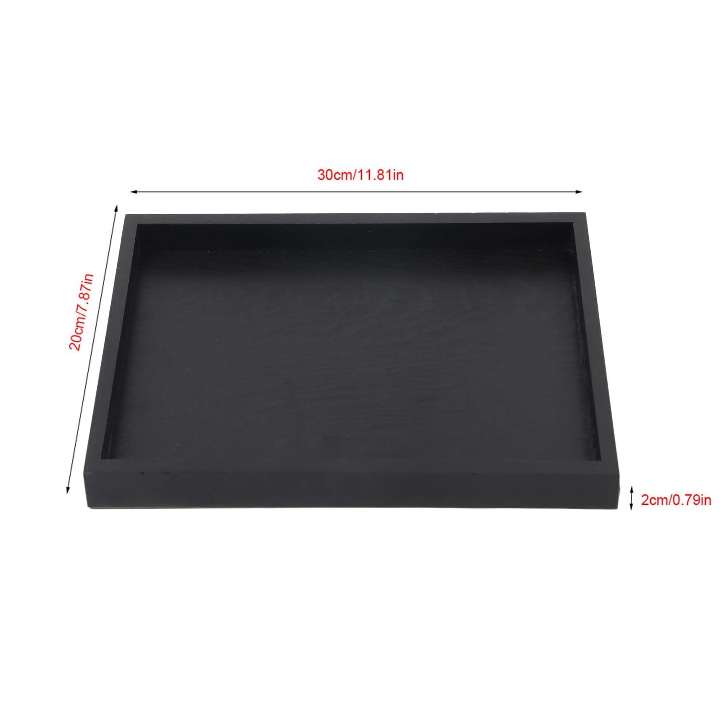 Rectangle Shape Solid Wood Tea Tray Coffee Snack Food Serving Tray Plate Restaurant Trays Black