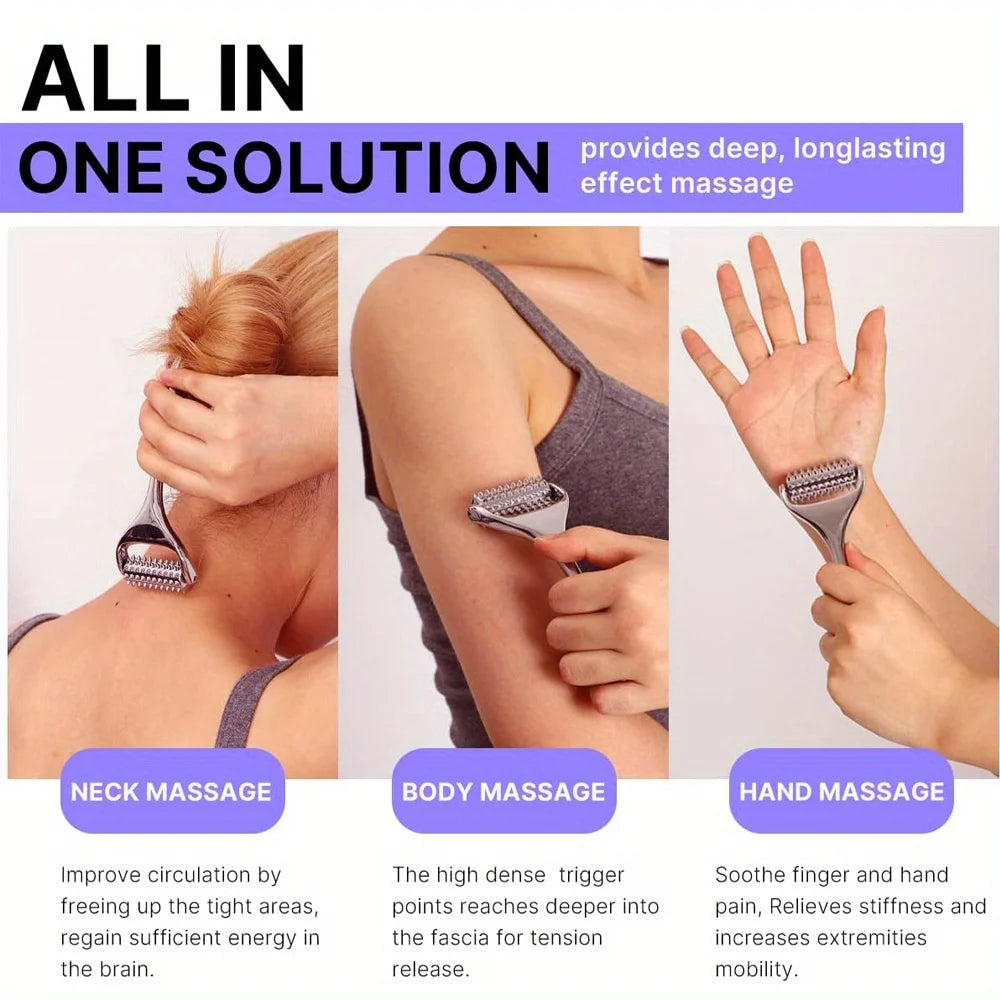 Stainless Steel Facial Massage Roller Gua Sha Tool Massager for Face Full Body Beauty SPA Skin Care Tools Acupressure Massager