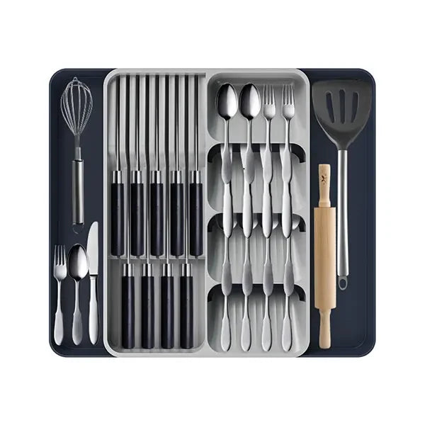 Expandable Silverware Organizer for Drawer with Knife Holder Kitchen Utensil Knife Drawer Organizer Cutlery Organizer in Drawer