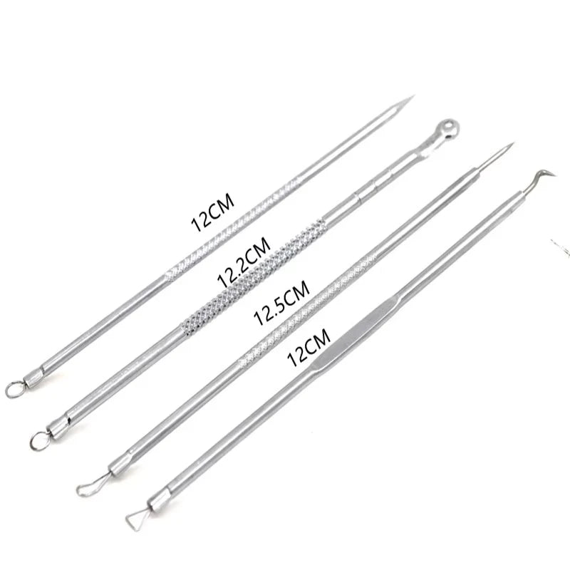 4Pcs Blackhead Remover Acne Needle Facial Cleansing Acne Extractor Remove Blackhead Pores Cleaning Tools