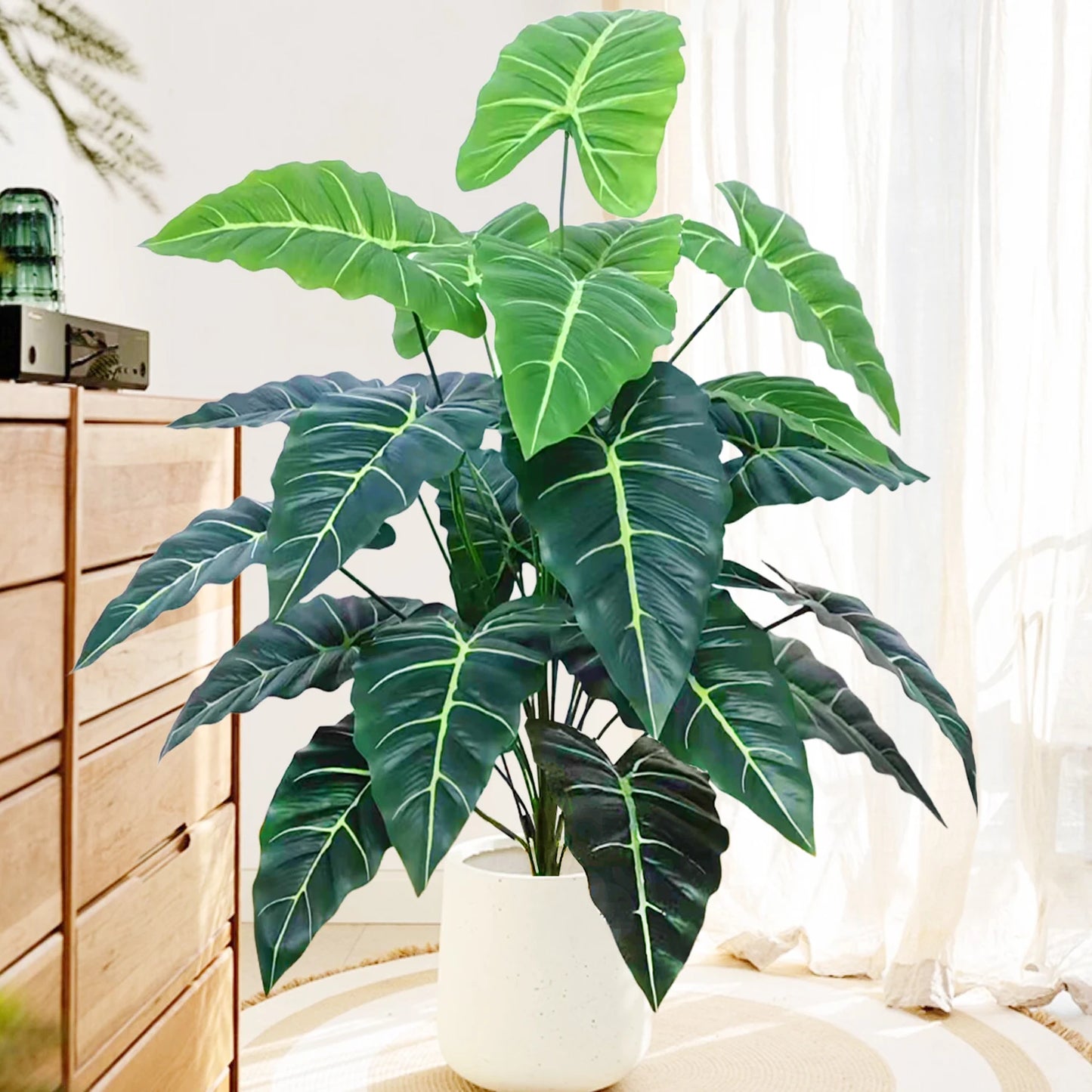 47-109cm Artificial Flowers Calla Lily Horseshoe Leaf Turtle Leaf Bobcat Leaf Fake Plant Ornamental Holiday Home Decoration