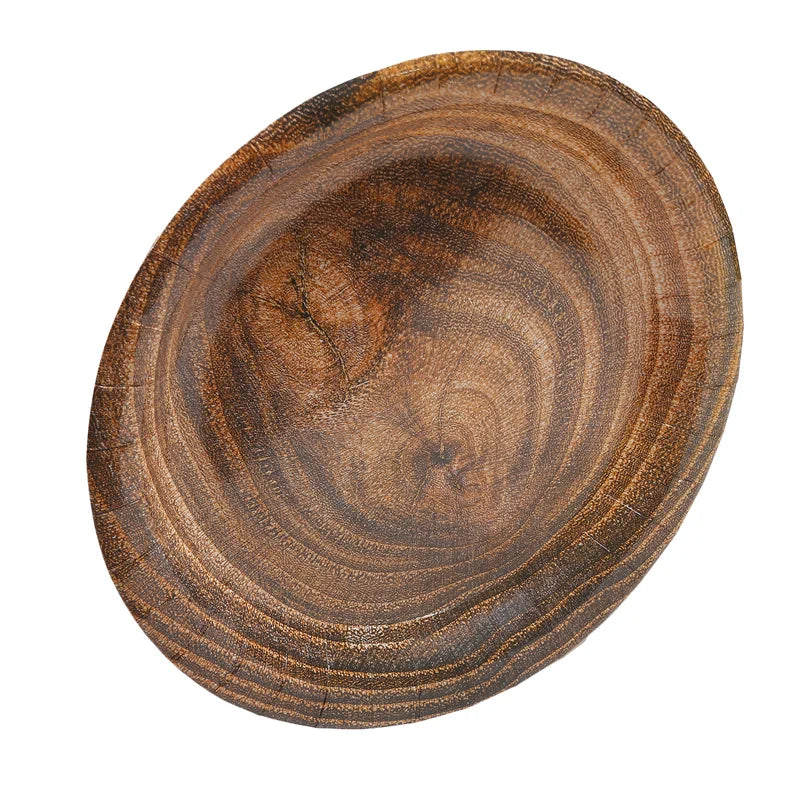 10Pcs 7/9-inch Retro Imitation Wood Grain Disposable Plate Paper Tray Birthday Party Holiday Decoration Household Tableware