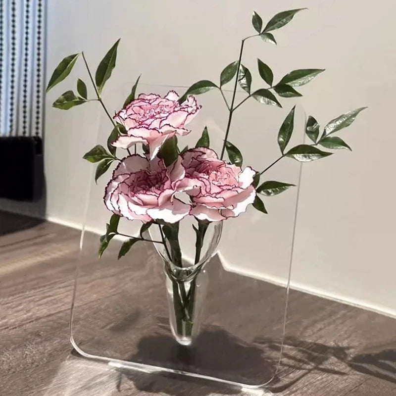 Acrylic Butterfly Frame Vase INS Modern Flower Vase Minimalist Clear Butterfly Vase Art Flower Holder Aesthetic Vase Home Decor