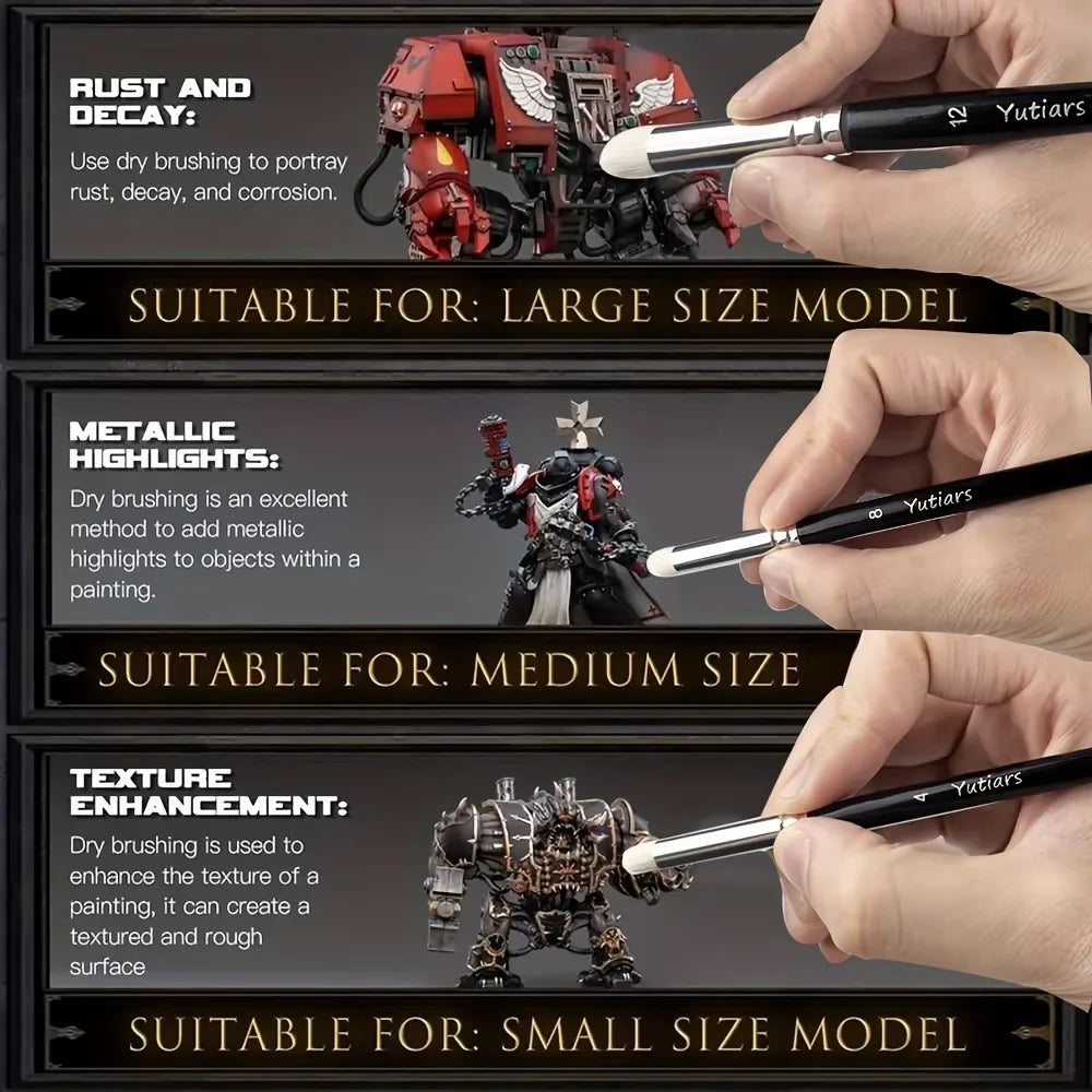Professional Miniature Paint Brush Set For Warhammer 40K, Dnd, Citadel & Scale Models - Ideal For Enamel & Fantasy Figurines