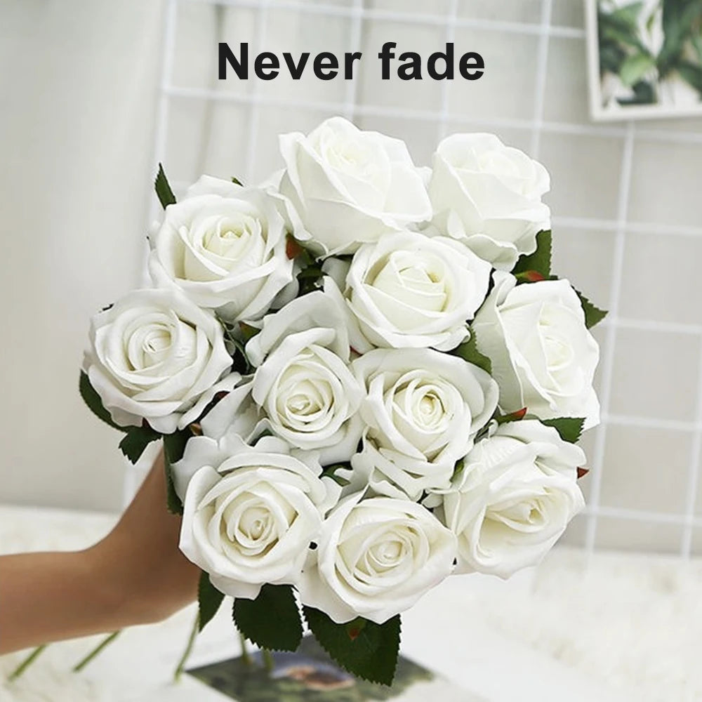 1/3Pcs Artificial Flowers Bouquet Red Velvet Fake Rose Flower for DIY Wedding Home Decoration Mothers Day Valentine's Day Gifts