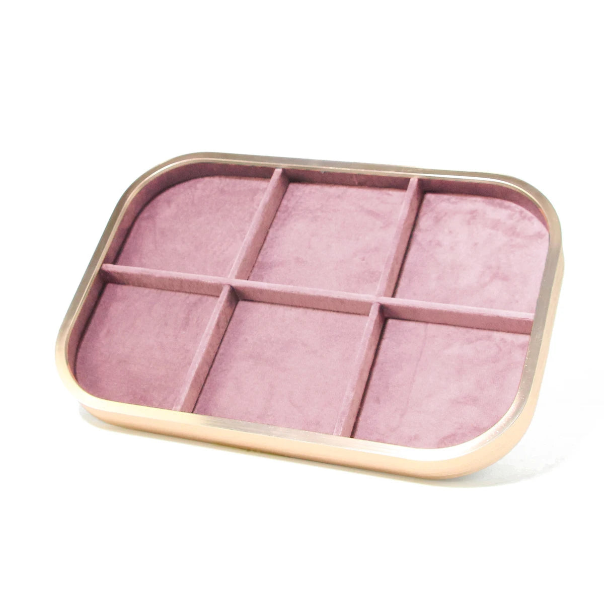 High-grade Metal-edged Jewelry Tray Inside Sufiber Velvet Jewelry Tray Necklace Ring Pendant Bracelet Storage Display Tray