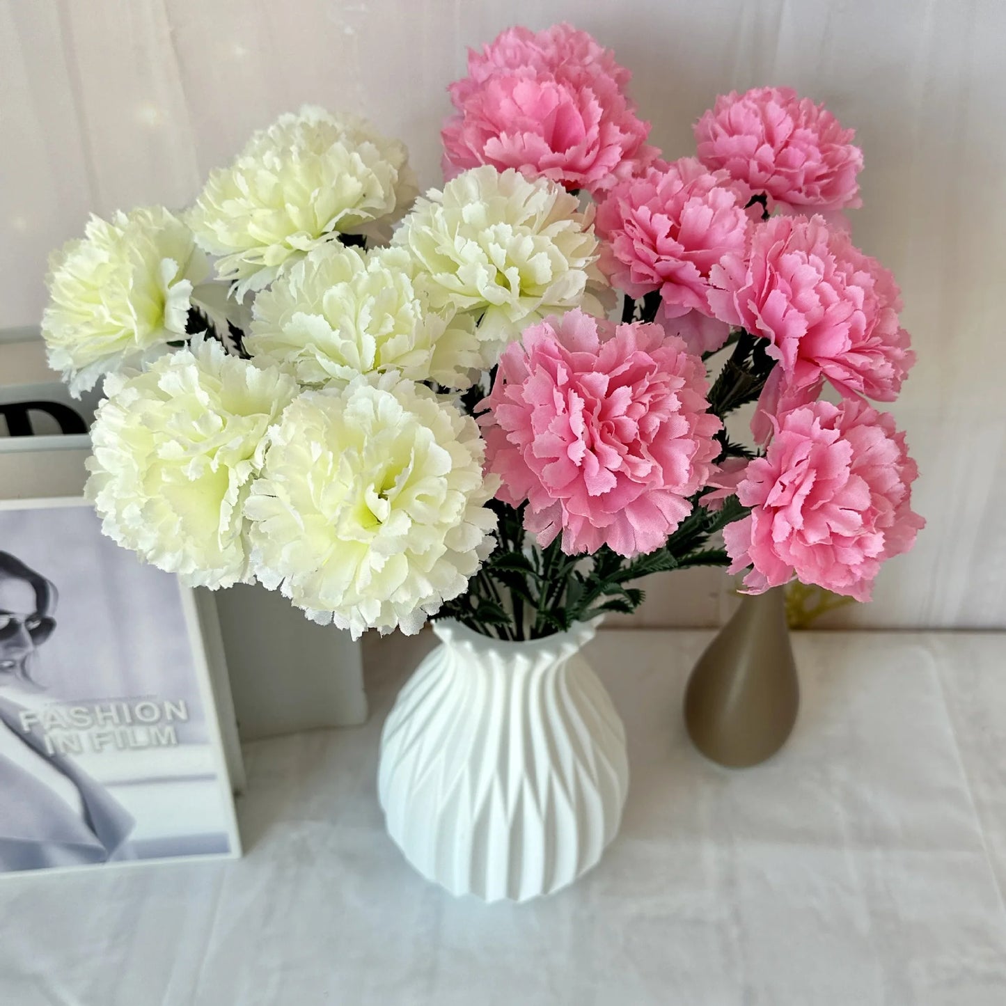 Artificial Chrysanthemums Fall Flowers Silk Orange Marigold Flowers Fake Mums Flowers for Wedding Autumn Day of The Dead
