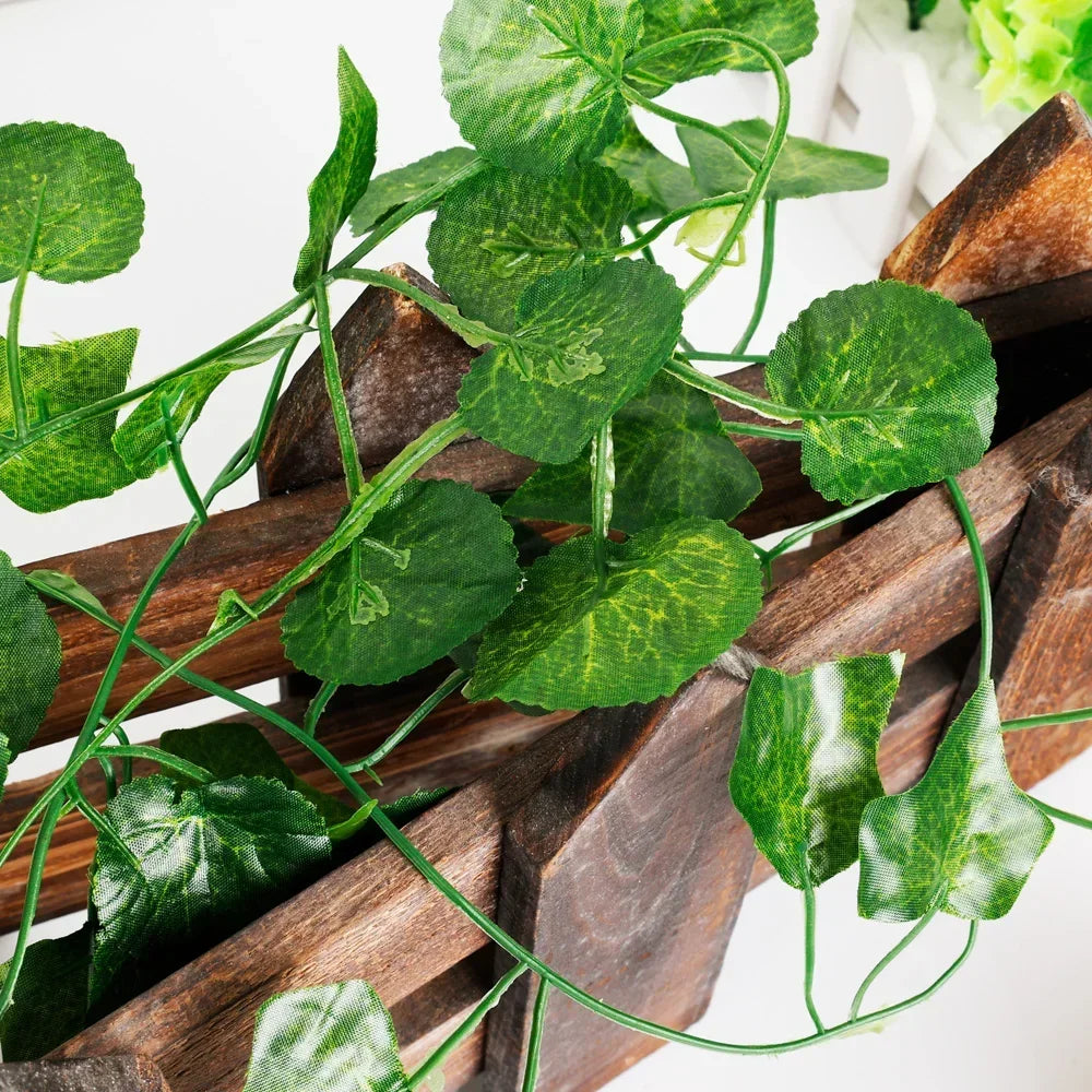 24M Artificial Plants False Leaves Home Decor Fake Foliage Vine Home Garden Decoration Wedding Party Wall Hanging Decorations
