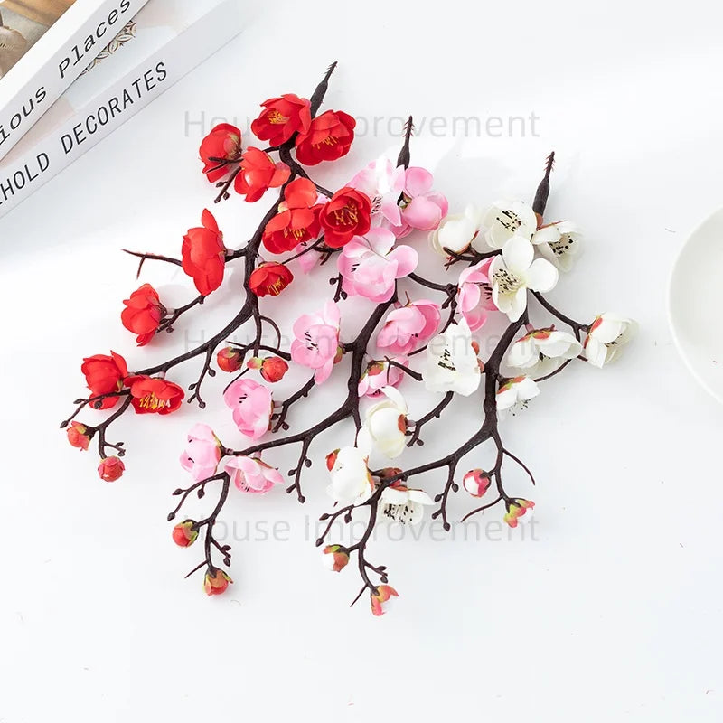 Artificial Plants Bonsai - No Pot Blossoms Artificial Plant Small Tree Fake Flowers Table Ornaments Home Decoration Hotel Garden