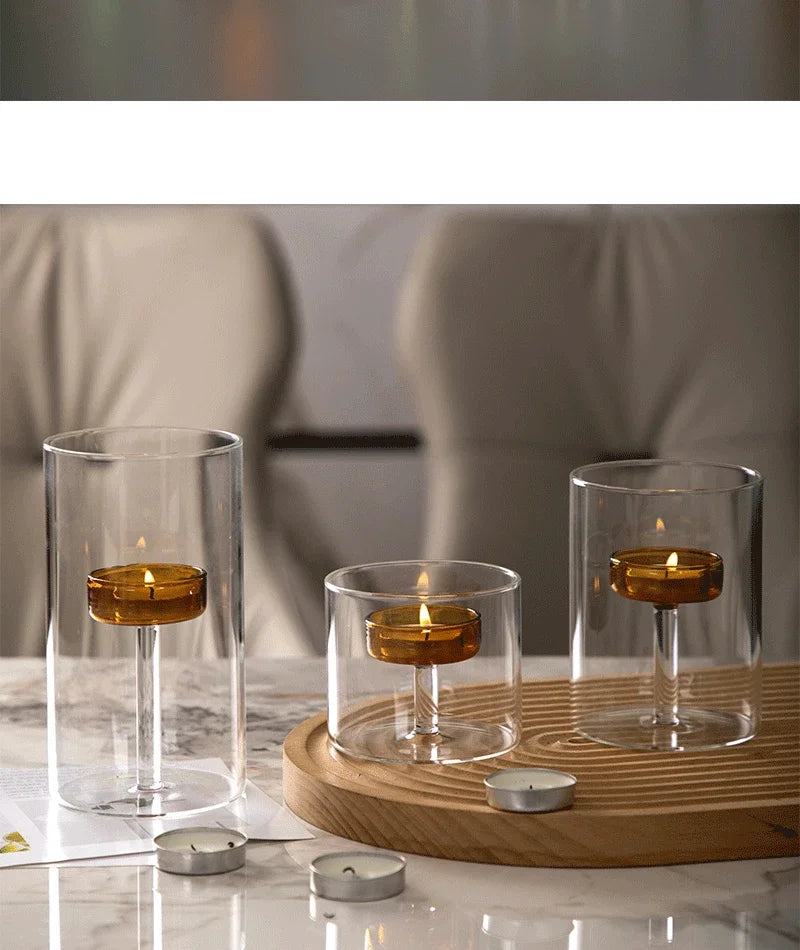 European Style Light Luxury Dining Table Candle Holder Candlelight Dinner Prop Romantic Candle Holder Decoration