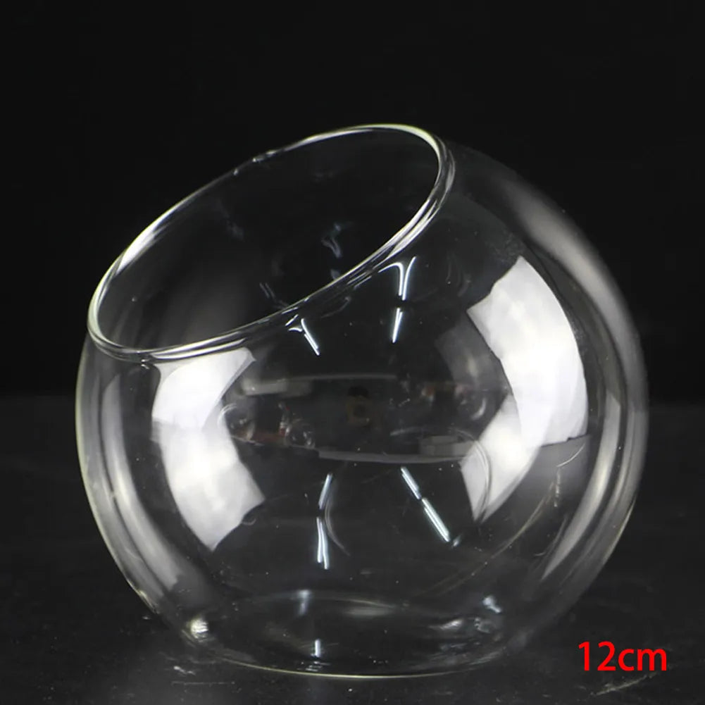 DIY Eco Bottle Micro Landscape Slanted Mouth Glass Vase Plant Container Flower Pot Hanging Round Glass Vase Garden Home Decor