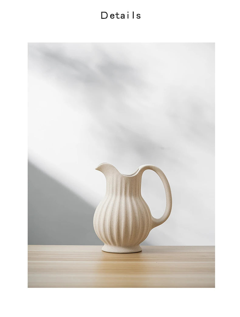 White Pot shaped Ceramic Vase Kettle Ceramic Vase Dual-use Irrigation And Watering European Minimalism