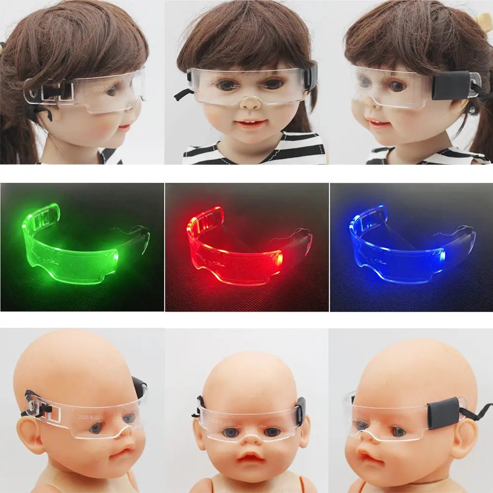 Labubu LED Punk Glasses Labubu Doll 3-color Luminous Glasses Cool Night Light Future Technology Glasses Mini Edition for cloth