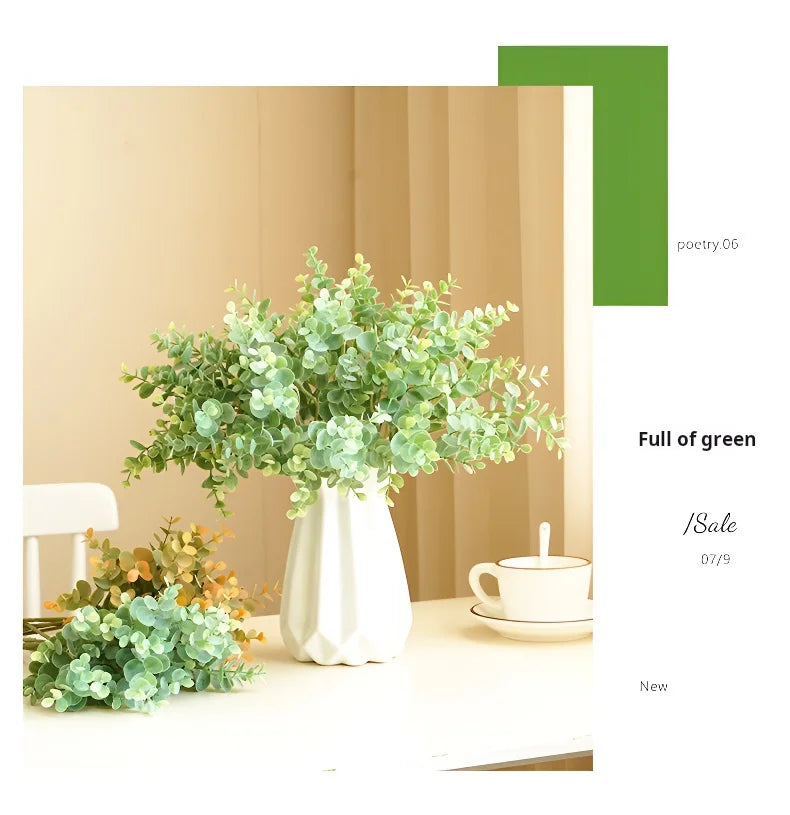 Artificial Eucalyptus Fake Plants Bouquet  Plastic Fake Leaf Flower Arrangement Material Party Home Wedding Decor Accessories