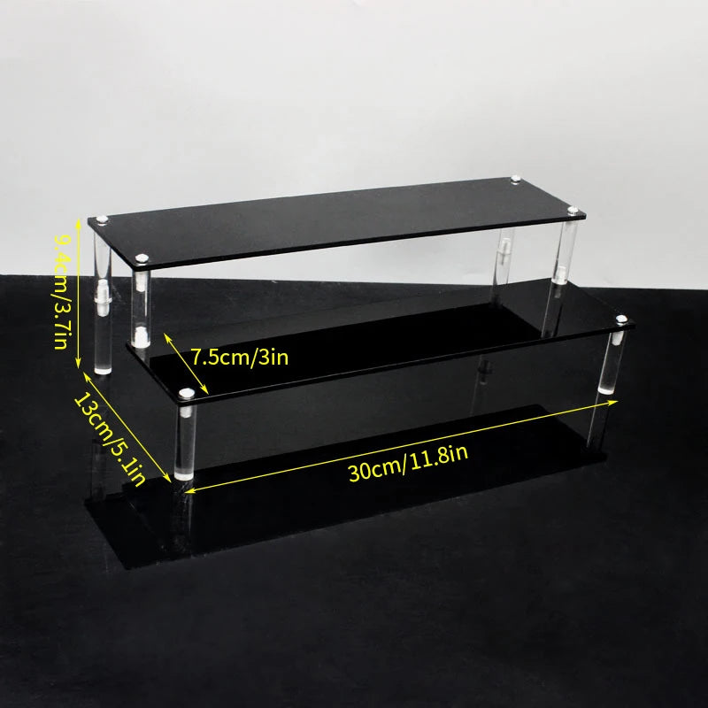 1-3 Tier Acrylic Display Stand Mini Doll Storage Rack Model Figurine Display Stand Transparent Ladder Makeup Organization Shelf