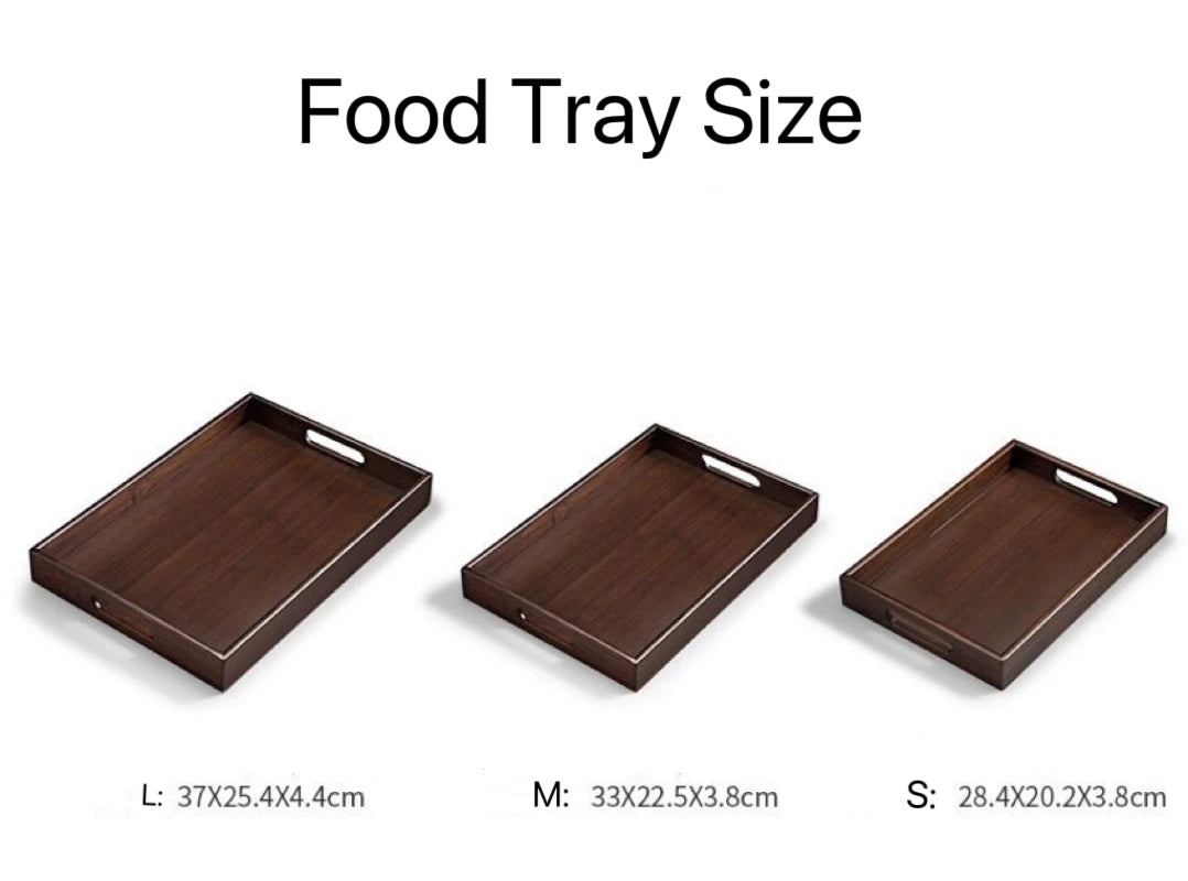 Retro Bamboo  Wooden Rectangular Storage Trays Hotel Dessert Dinner Bread Fruit Food Plate With Handle Home Kitchen Wooden Tray