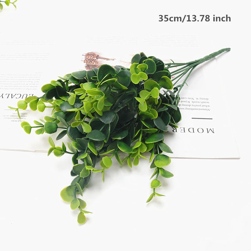 Artificial Eucalyptus Fake Plants Bouquet  Plastic Fake Leaf Flower Arrangement Material Party Home Wedding Decor Accessories