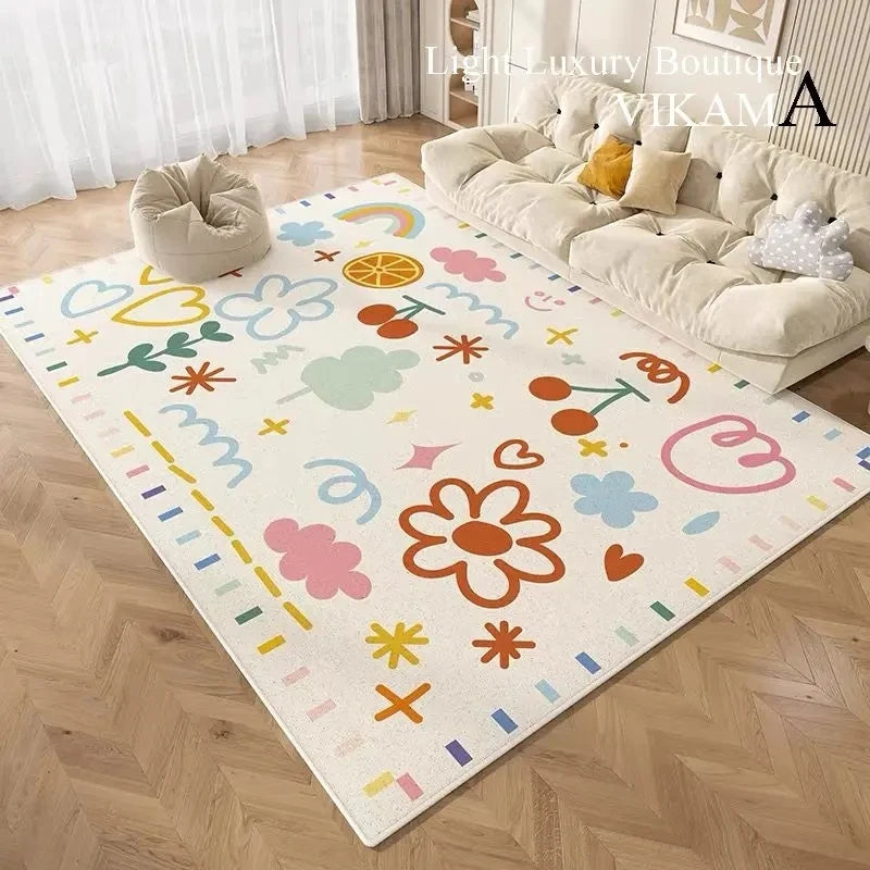 Cartoon Dopamine Carpet Living Room Sofa Coffee Table Mat Children's Play Mat Girls Decorated with Tatami Floor Mats Decorate