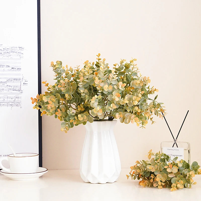 Artificial Eucalyptus Fake Plants Bouquet  Plastic Fake Leaf Flower Arrangement Material Party Home Wedding Decor Accessories