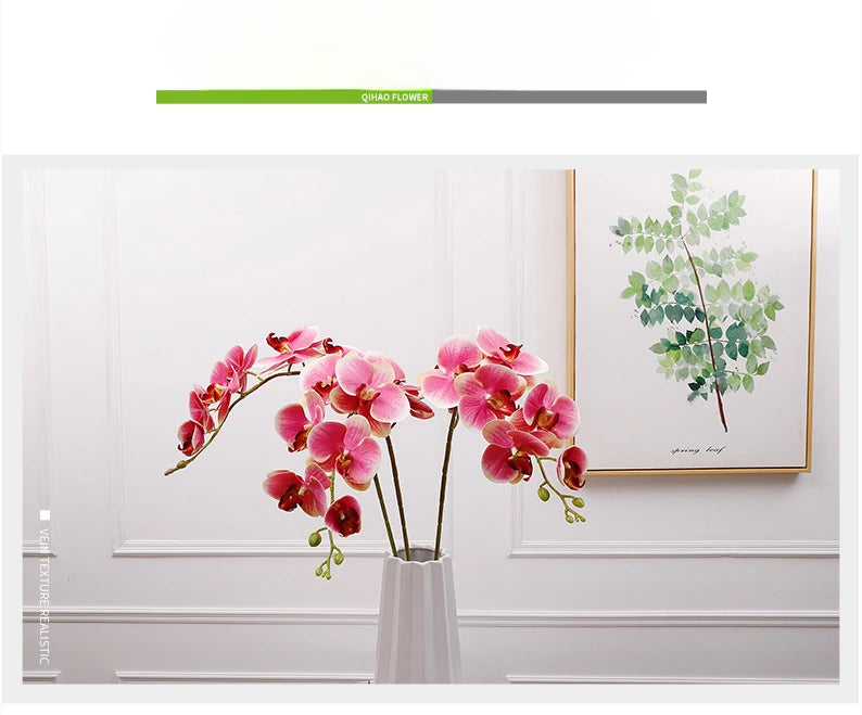 Artificial Butterfly Orchid Fake Phalaenopsis Flowers Artificial Orchid Stem Plants for Wedding Home Decoration