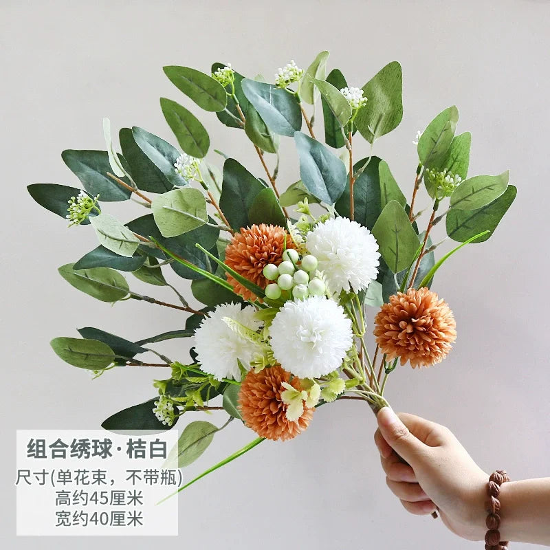 Artificial Flowers Peony Fake Flowers Hydrangea Crafts for DIY Home Bridal Wedding Party Festiva Decoration