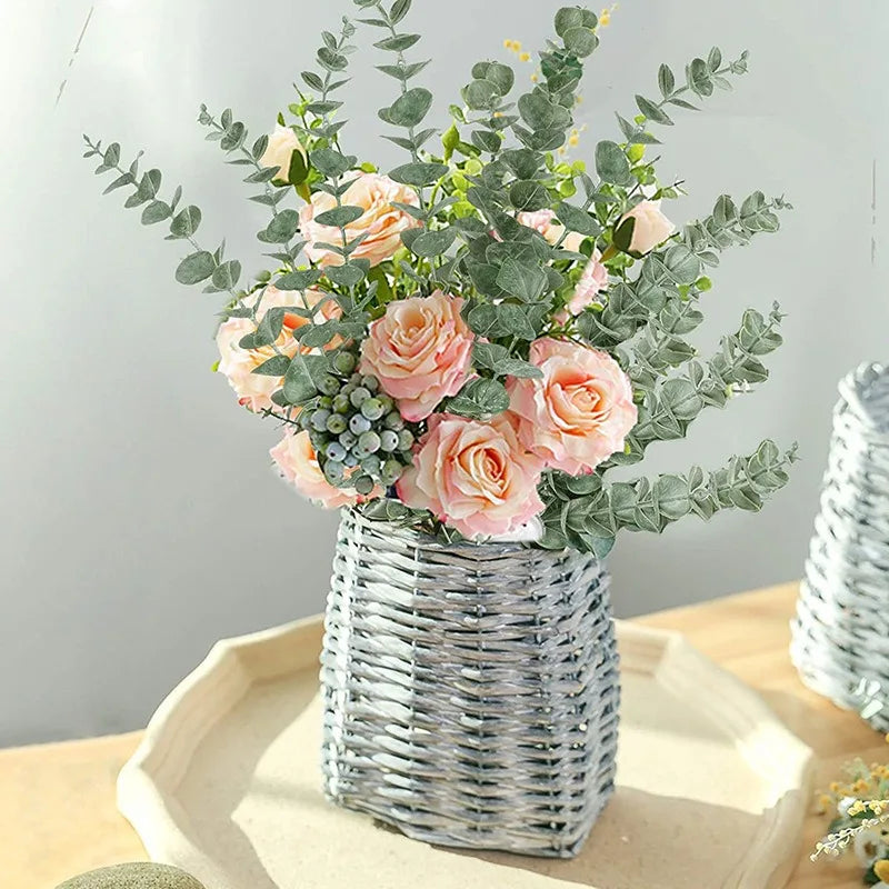10/36PCS Artificial Eucalyptus Stems Green Leaves Eucalyptus Branches Flower Bouquet Wedding Christmas Decoration Fake Plant