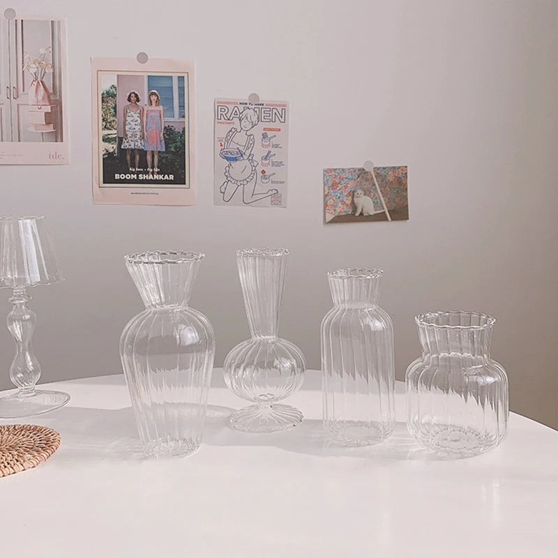Brown Retro Glass Vase Plant Flowers Bottle Flower Arrangement Hydroponic Terrarium Desktop Vase Creative Home Decor Flower Pot